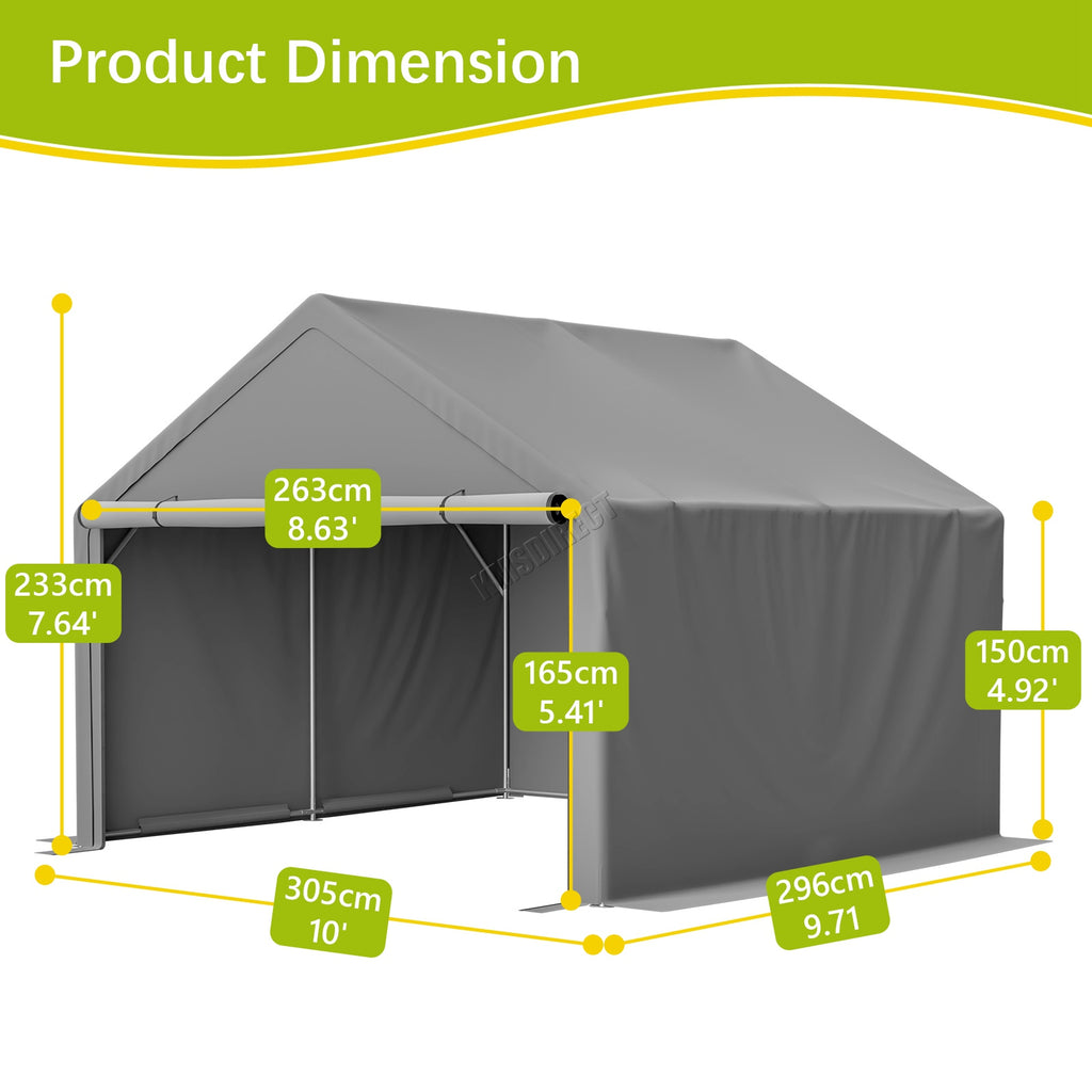 BIRCHTREE Storage Tent Garden Bike Shed Steel Frame Zipper Door