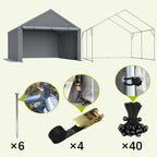 BIRCHTREE Storage Tent Garden Bike Shed Steel Frame Zipper Door