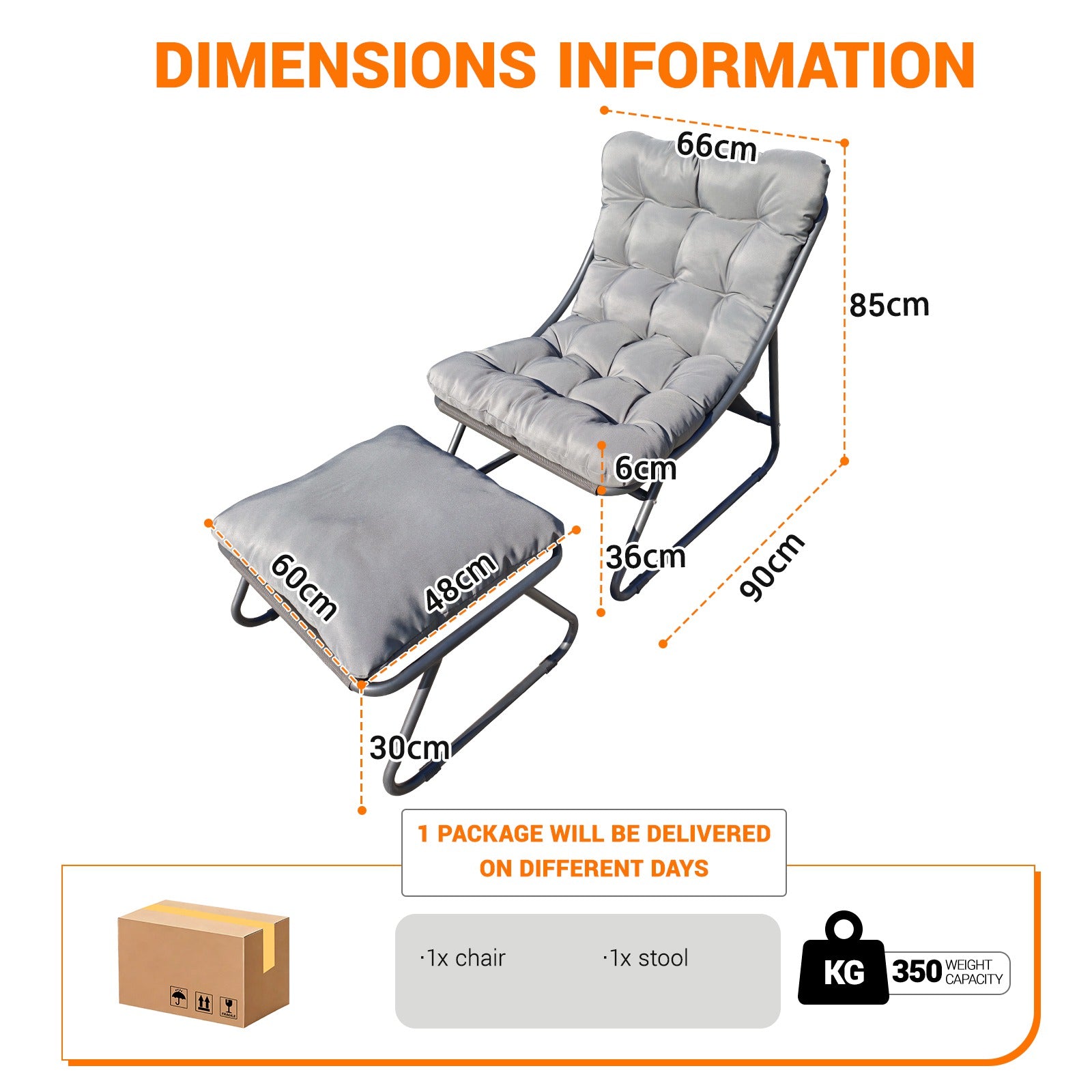 Birchtree Sun Lounger with Footstool