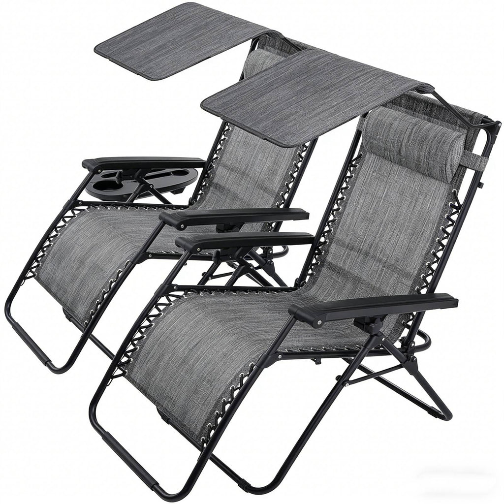 BIRCHTREE Set of 2 Garden Recliner Chair Sun Loungers SR06