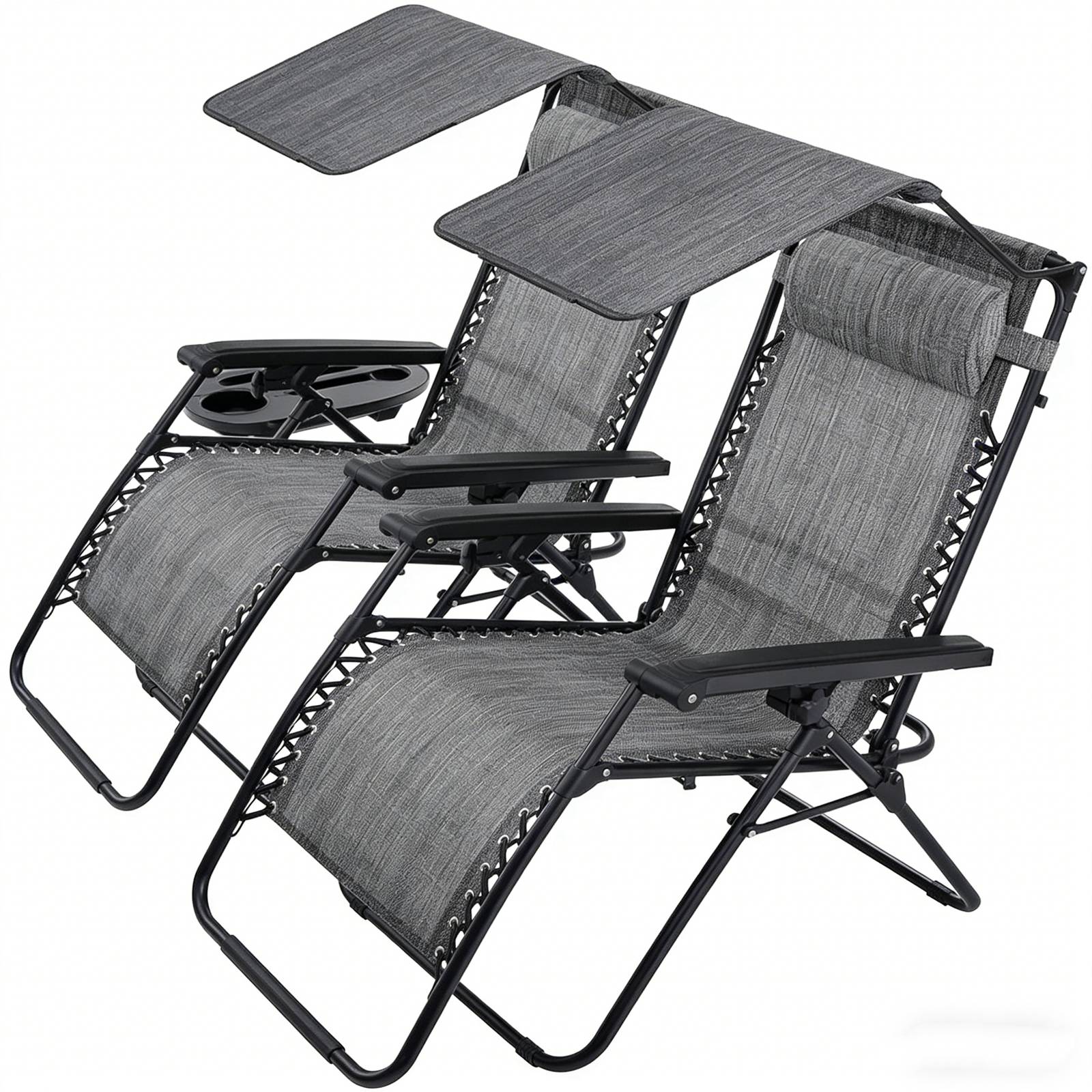 BIRCHTREE Set of 2 Garden Recliner Chair Sun Loungers SR06