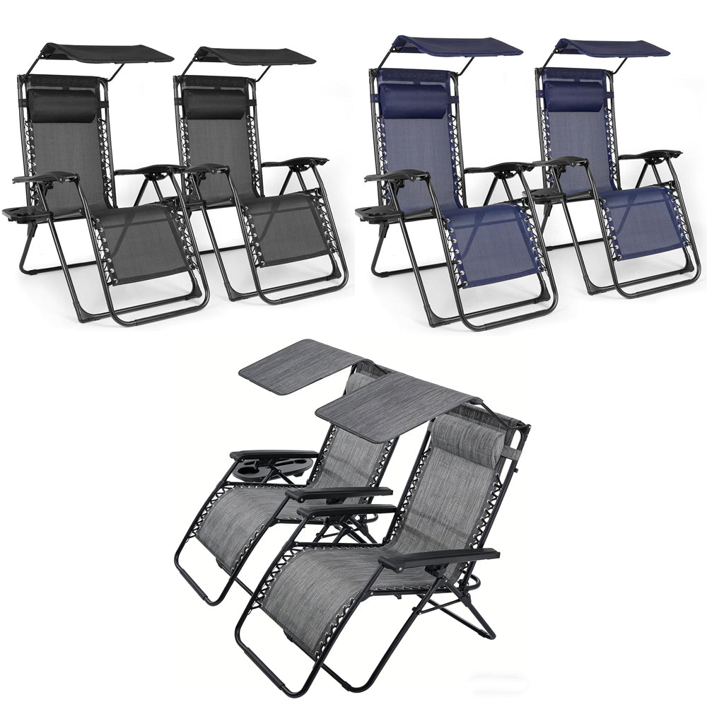 BIRCHTREE Set of 2 Garden Recliner Chair Sun Loungers SR06