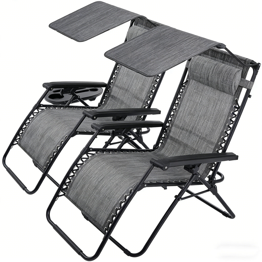 BIRCHTREE Set of 2 Garden Recliner Chair Sun Loungers SR06