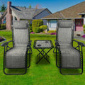 BIRCHTREE Sun Recliner Set of 3 Foldable Chair and Table SR04