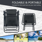 BIRCHTREE Sun Recliner Set of 3 Foldable Chair and Table SR04