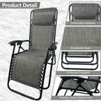 BIRCHTREE Sun Recliner Set of 3 Foldable Chair and Table SR04