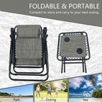 BIRCHTREE Sun Recliner Set of 3 Foldable Chair and Table SR04