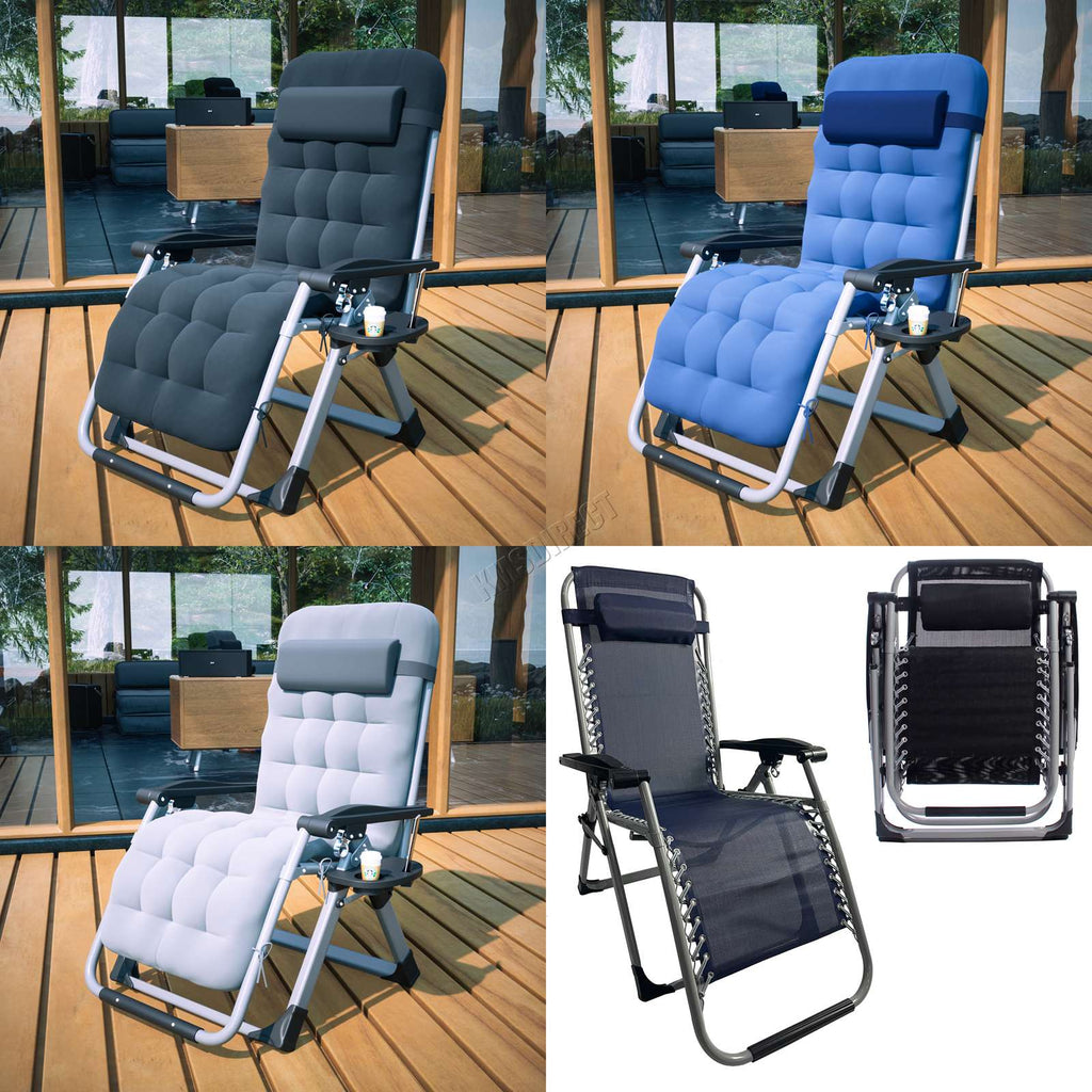BIRCHTREE Sun Recliner With Cushion Foldable Chair SR05