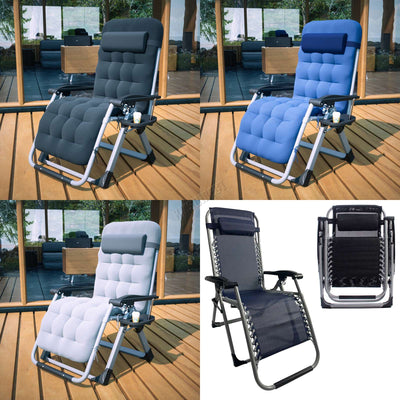 BIRCHTREE Sun Recliner With Cushion Foldable Chair SR05