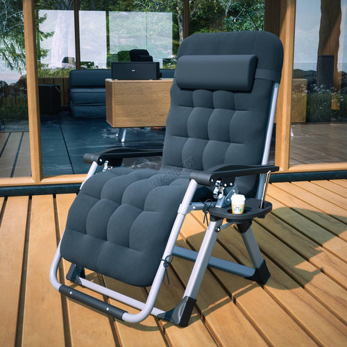 BIRCHTREE Sun Recliner With Cushion Foldable Chair SR05