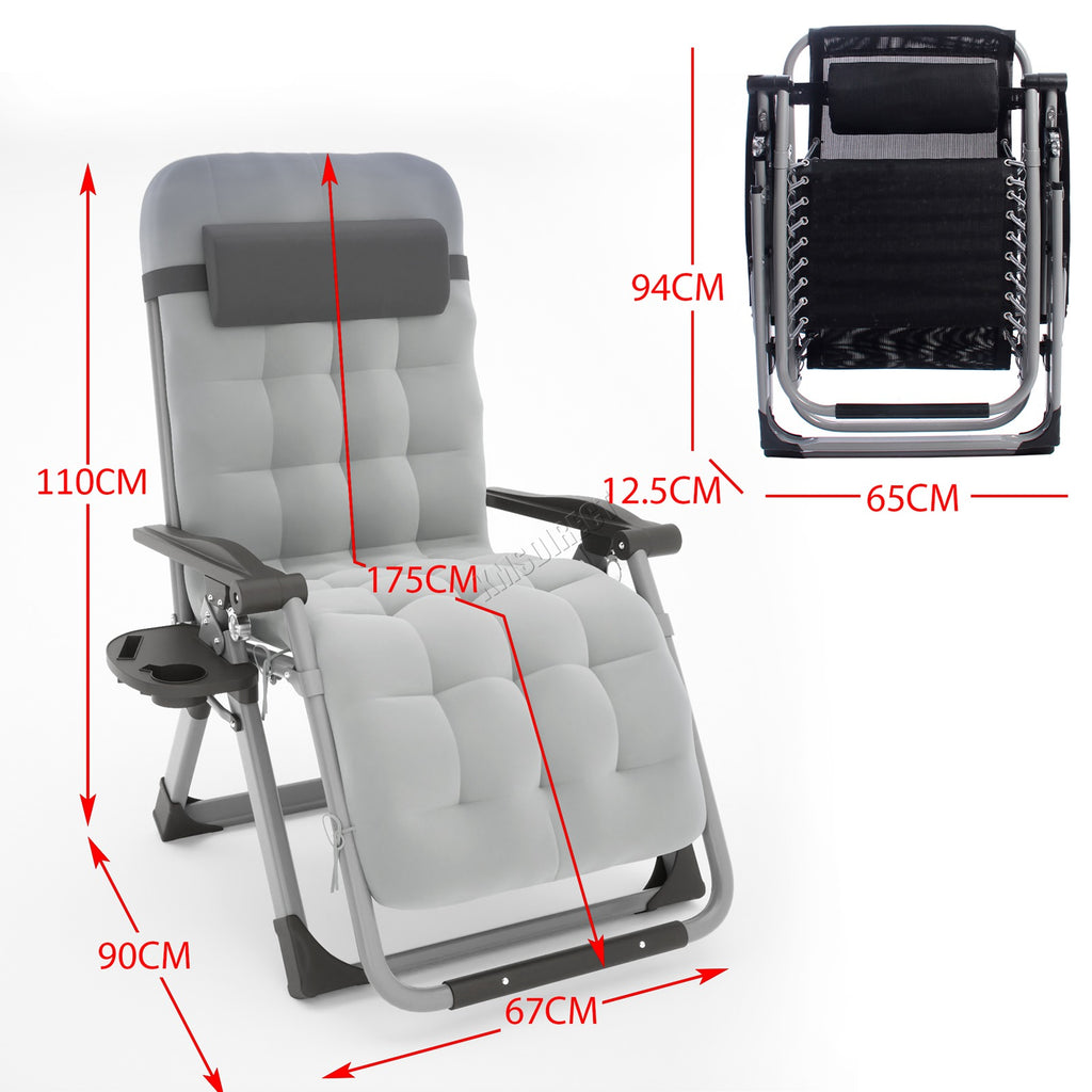 BIRCHTREE Sun Recliner With Cushion Foldable Chair SR05