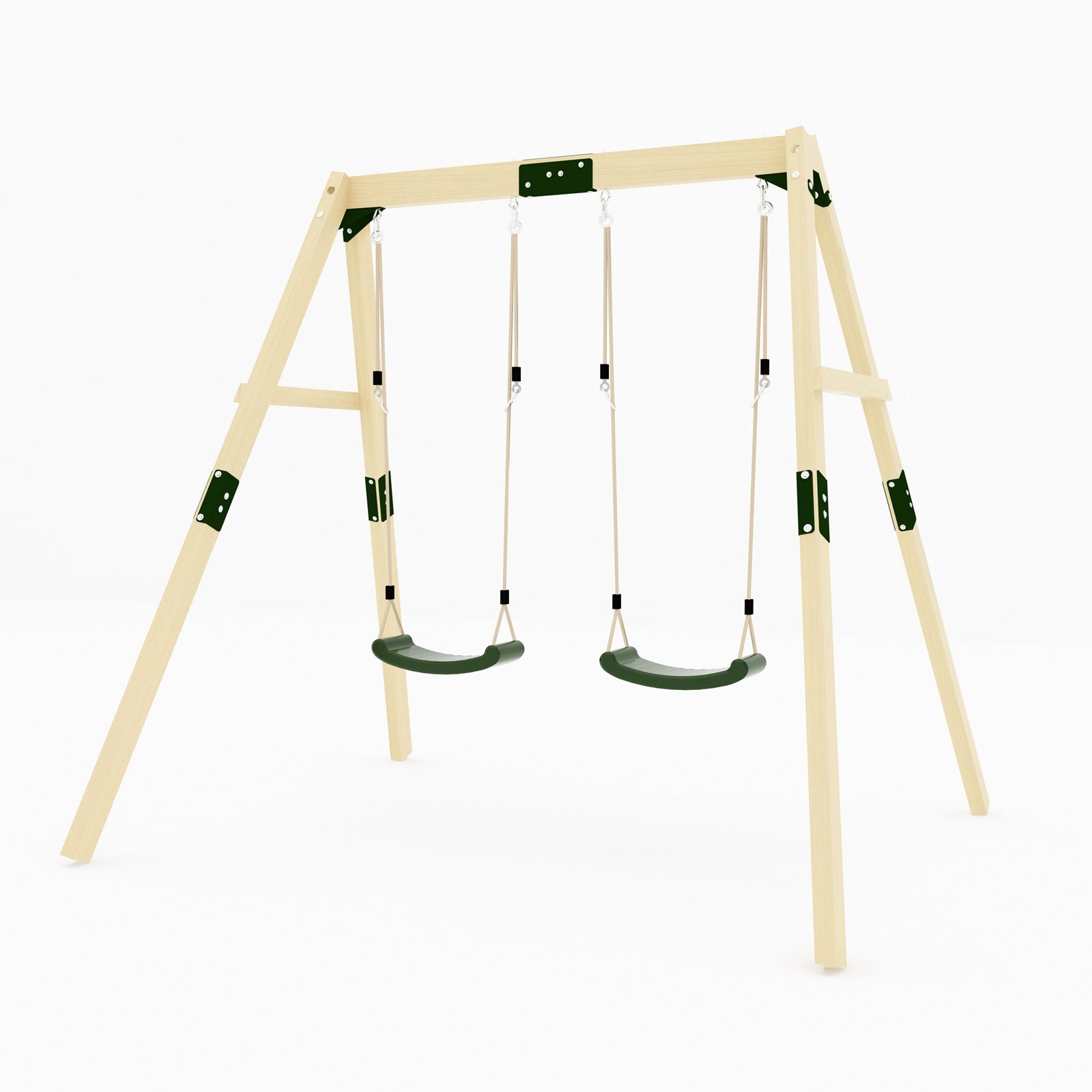 Galactica Outdoor Wooden Double Swing Set