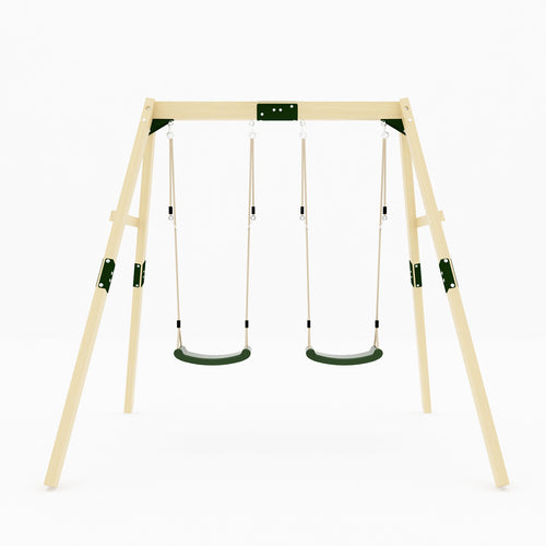 GALACTICA Outdoor Wooden Double Swing Set GC-DS01