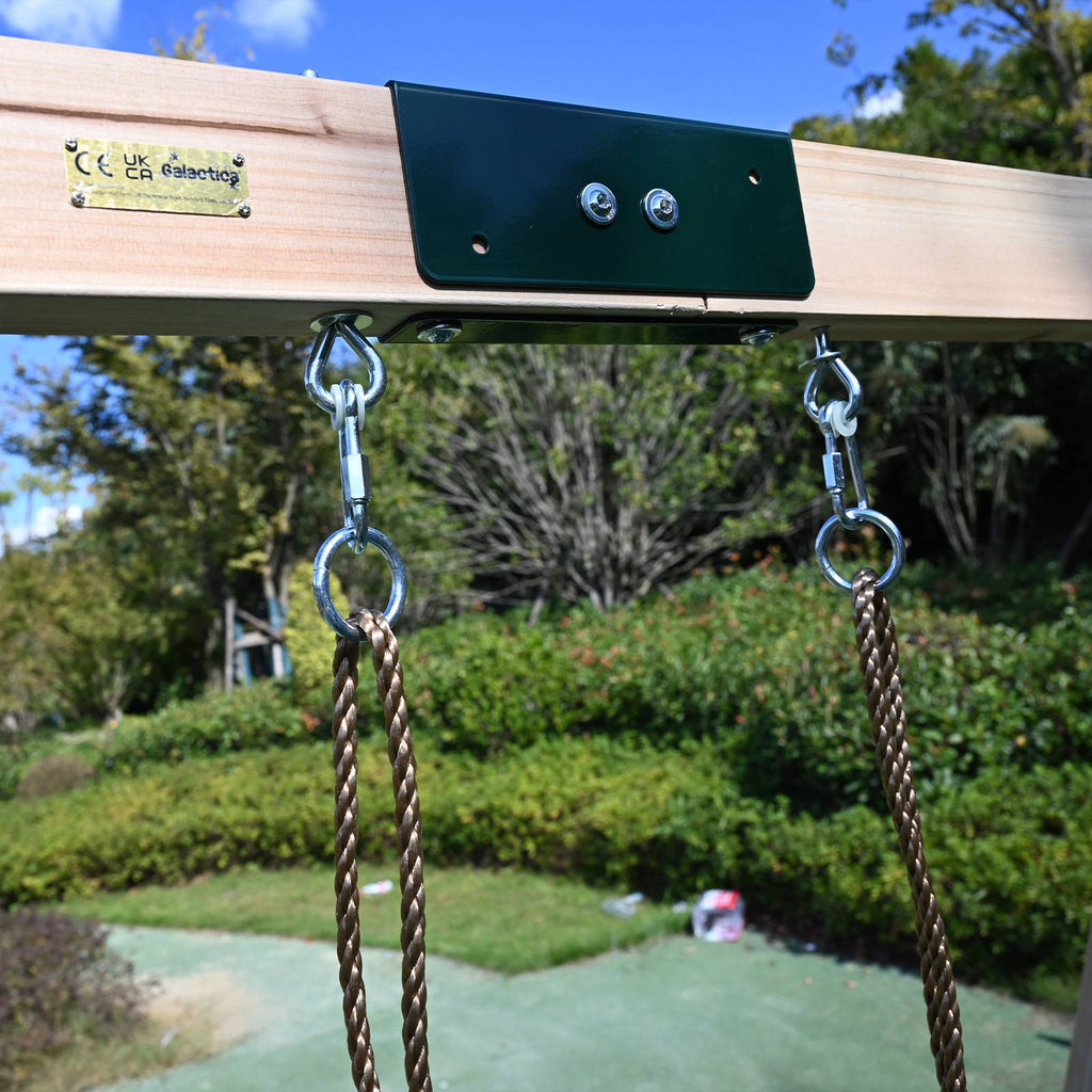 Galactica Outdoor Wooden Double Swing Set