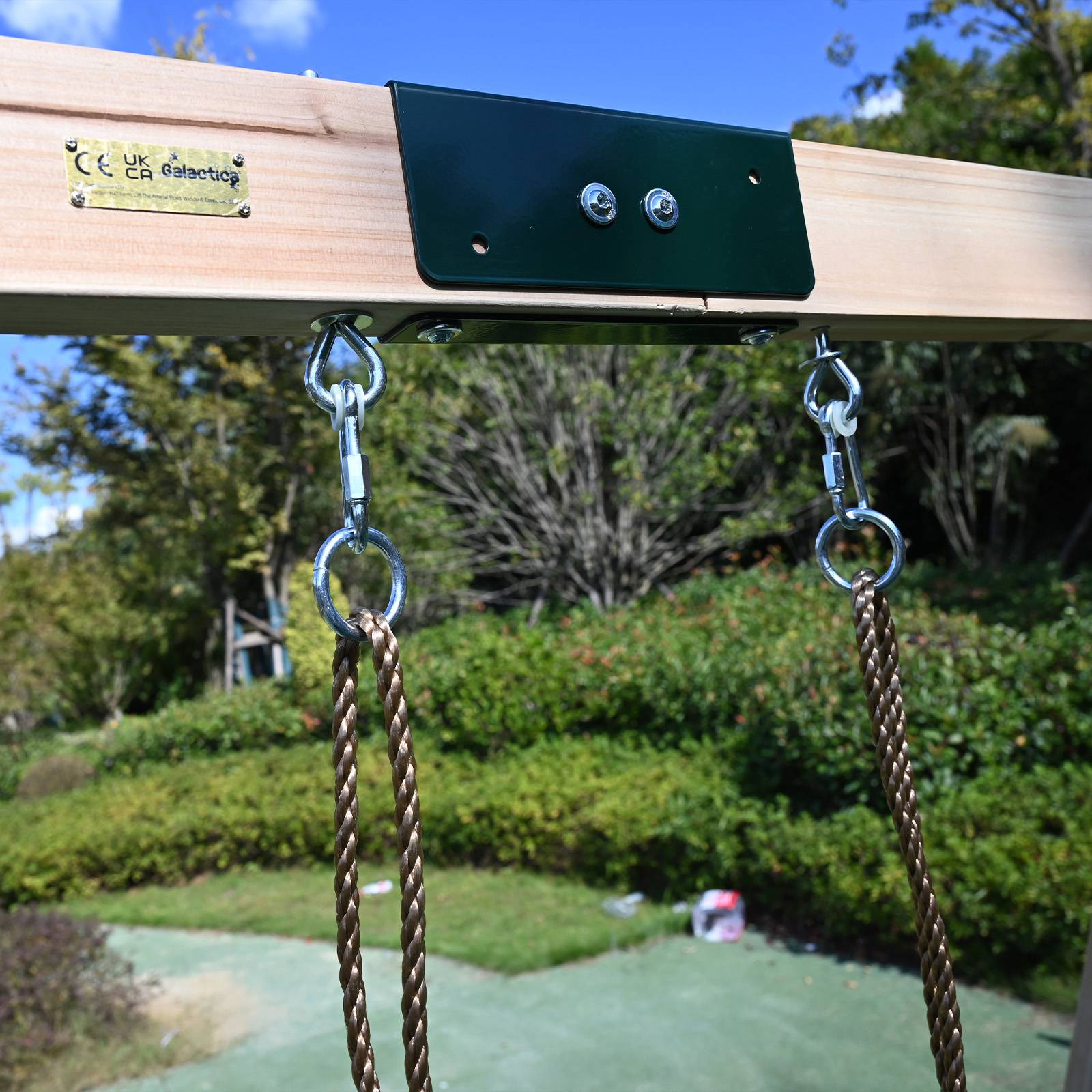 Galactica Outdoor Wooden Double Swing Set