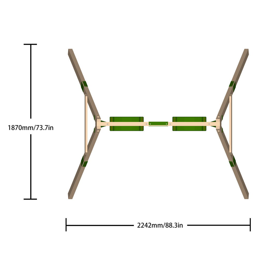 Galactica Outdoor Wooden Double Swing Set