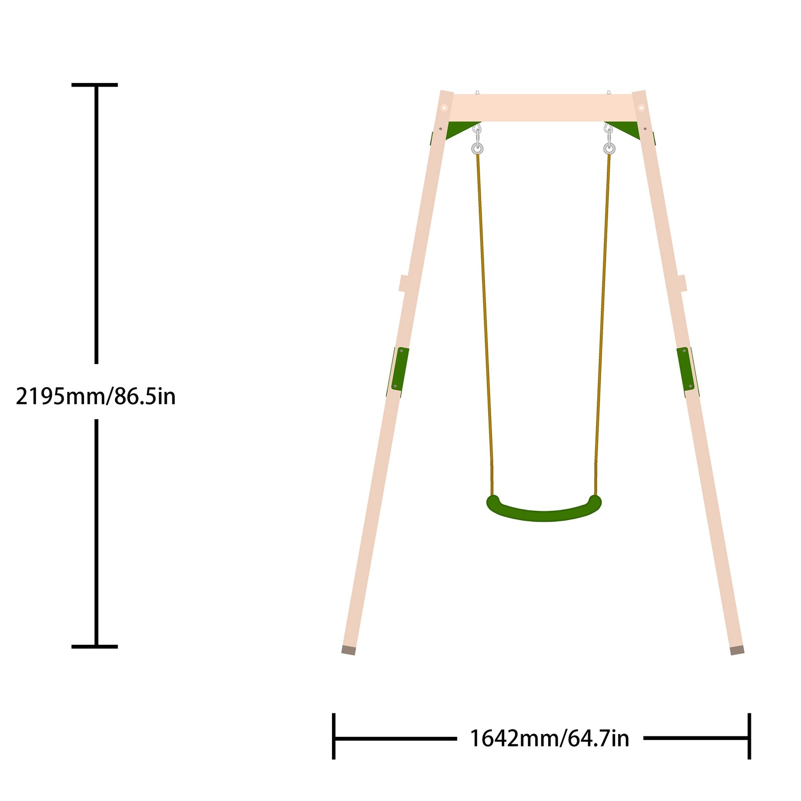 Galactica Wooden Single Outdoor Swing Set