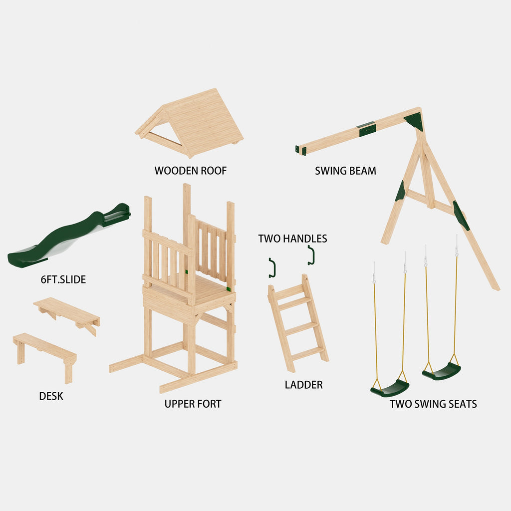 Galactica Outdoor Swing And Slide Set