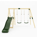 GALACTICA Outdoor Wooden Swing and Slide Set GC-SSS03