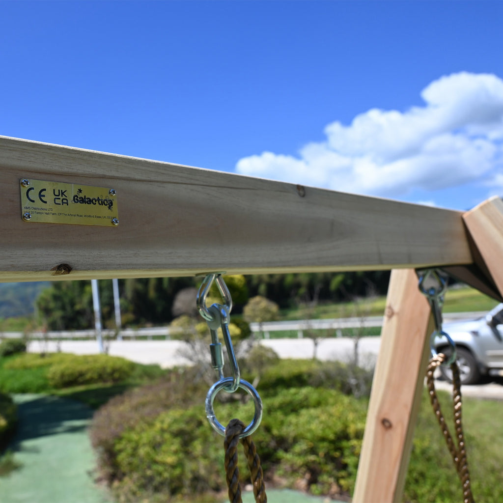 GALACTICA Outdoor Wooden Swing and Slide Set GC-SSS03