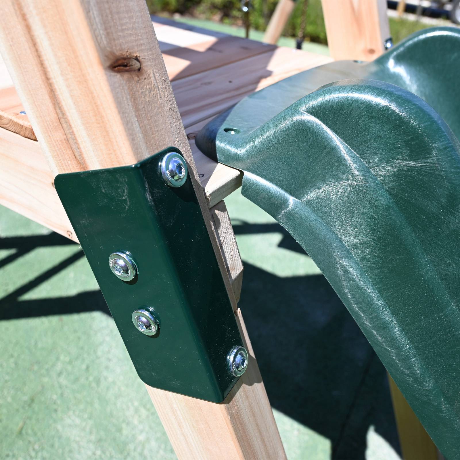 GALACTICA Outdoor Wooden Swing and Slide Set GC-SSS03