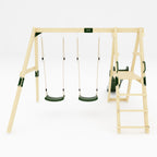 GALACTICA Outdoor Wooden Swing and Slide Set GC-SSS03