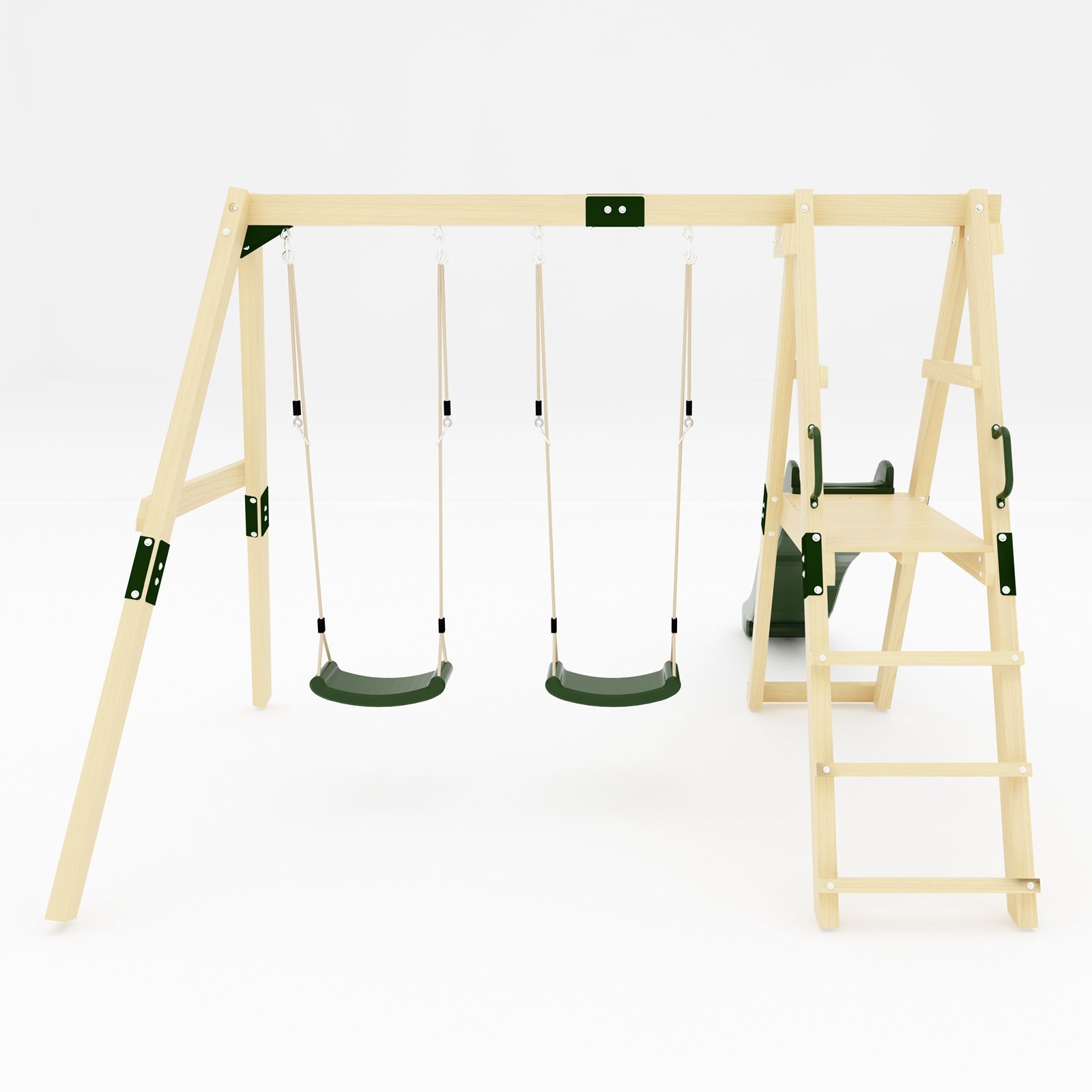 GALACTICA Outdoor Wooden Swing and Slide Set GC-SSS03