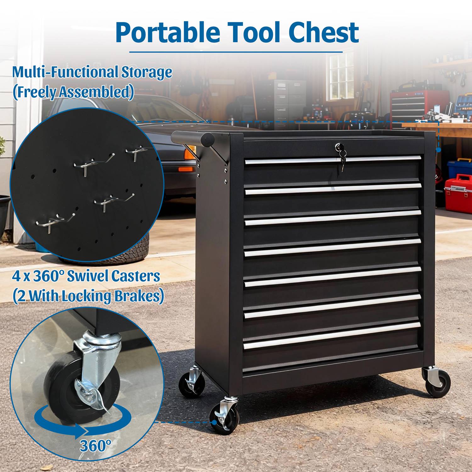 SwitZer Tool Cabinet Trolley Black