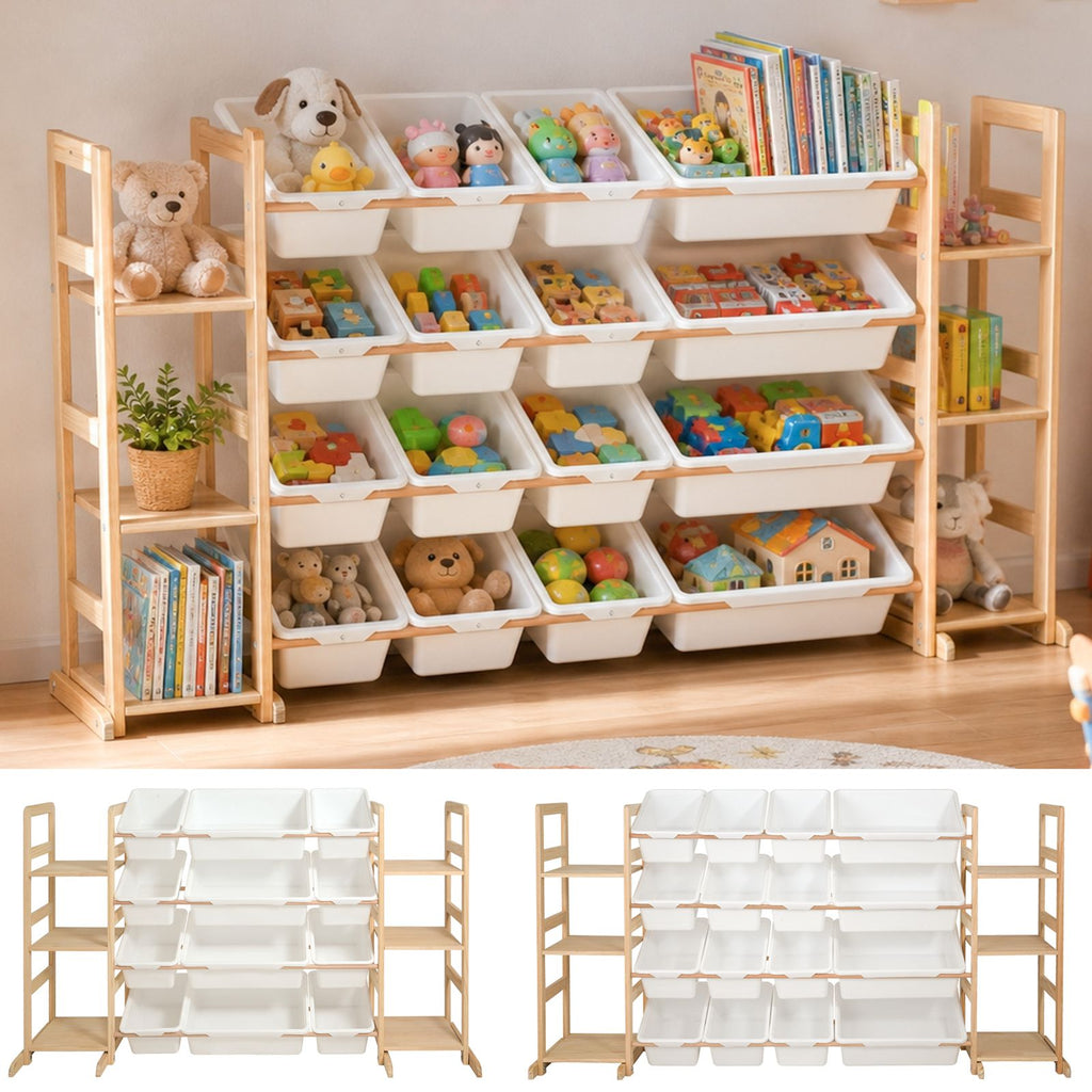 GALACTICA Kids Toy Storage Organizer with Bookshelf