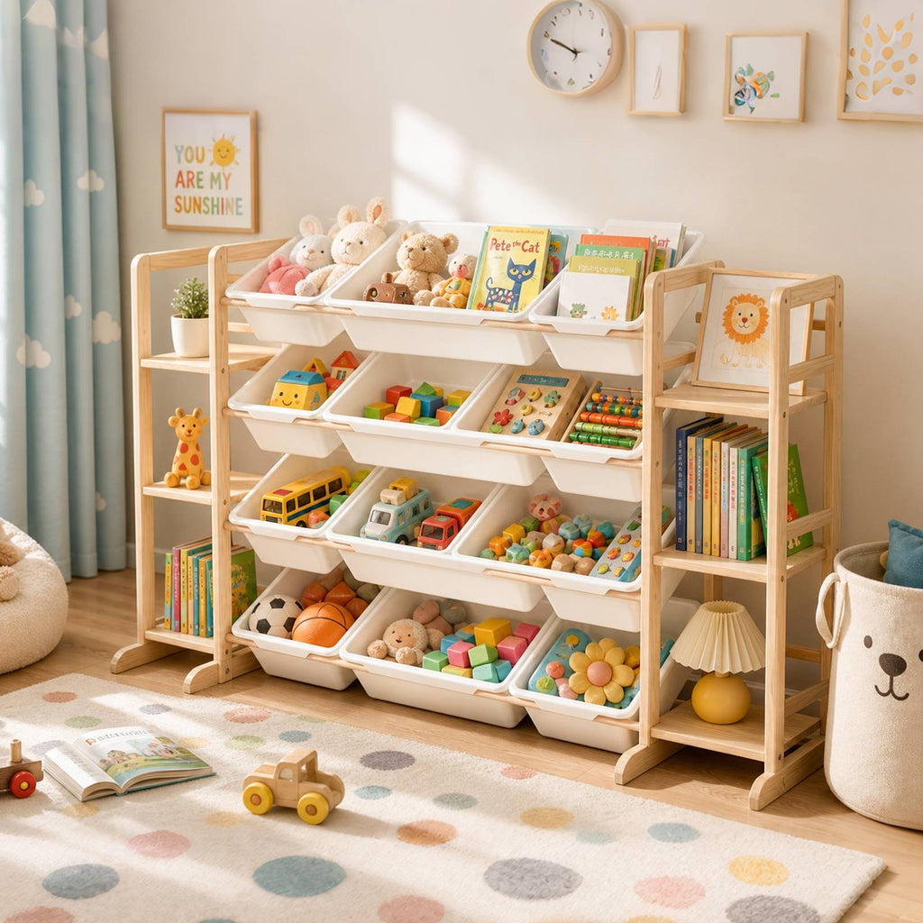 GALACTICA Kids Toy Storage Organizer with Bookshelf