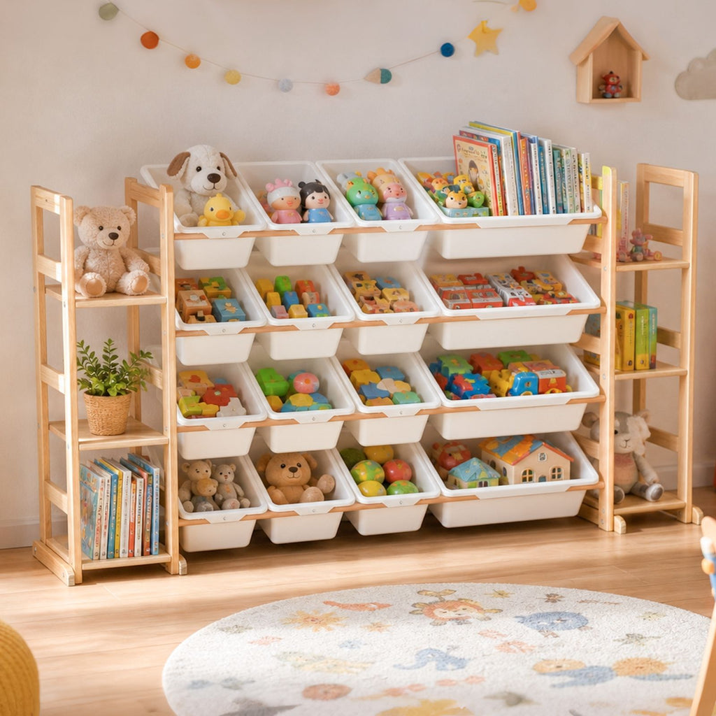 GALACTICA Kids Toy Storage Organizer with Bookshelf