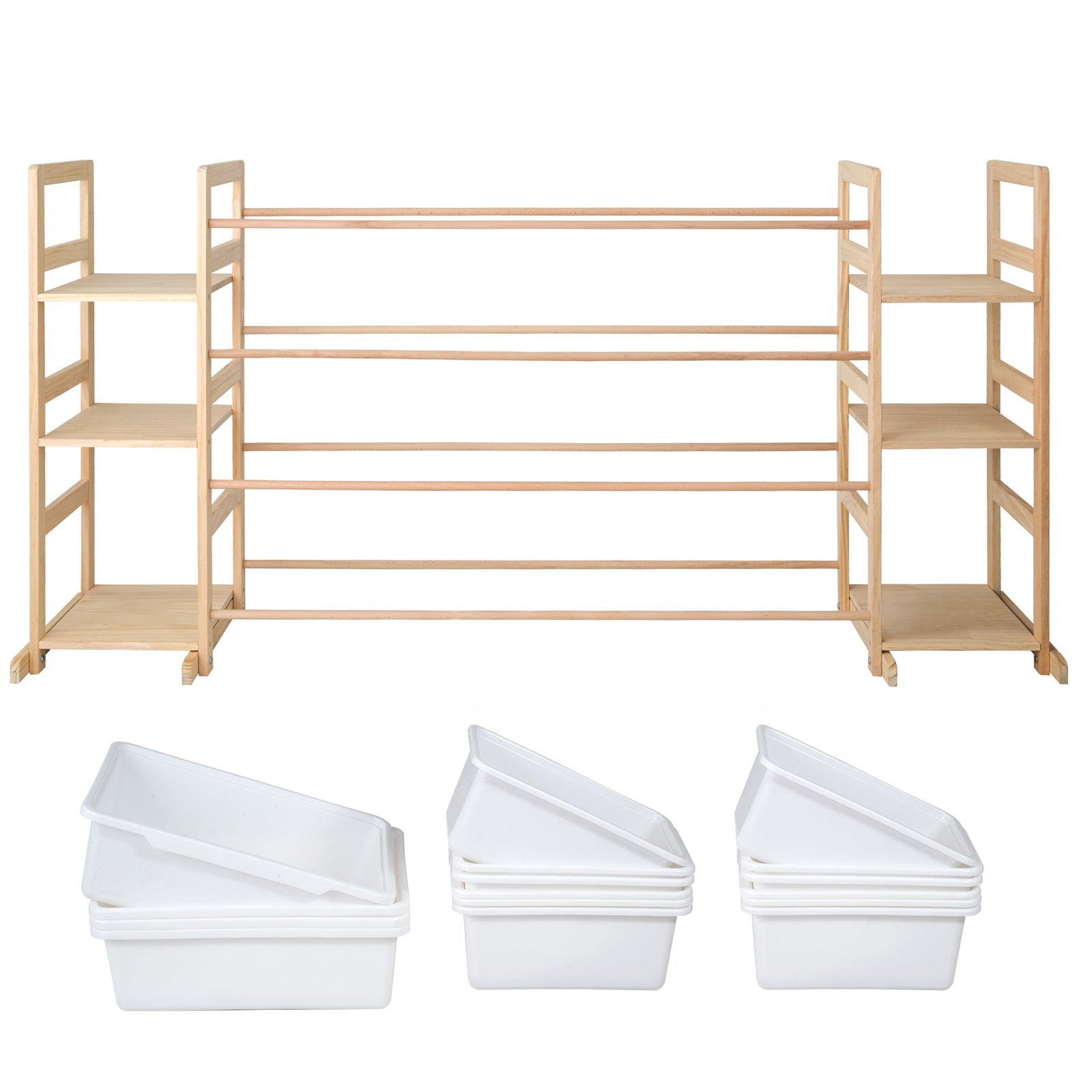 GALACTICA Kids Toy Storage Organizer with Bookshelf