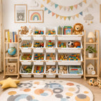 GALACTICA Kids Toy Storage Organizer with Bookshelf