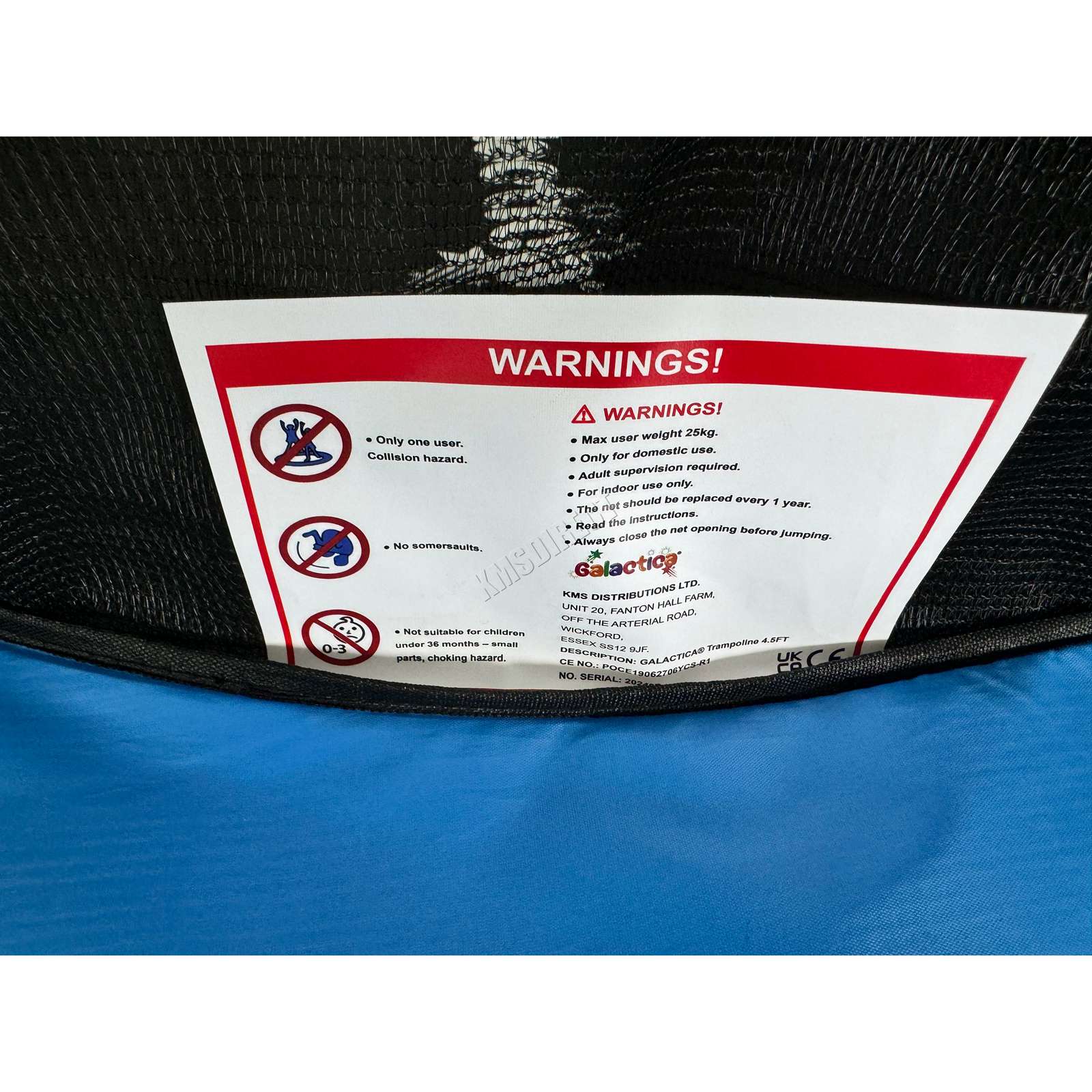 GALACTICA Trampoline 55" 4.5FT Junior With Enclosure Safety Net
