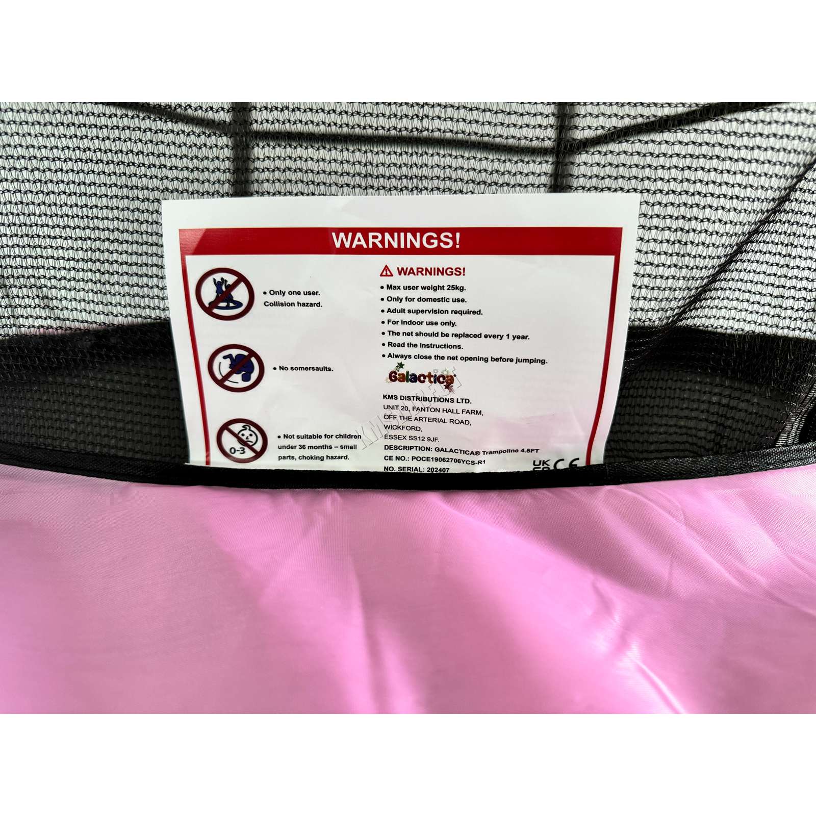 GALACTICA Trampoline 55" 4.5FT Junior With Enclosure Safety Net