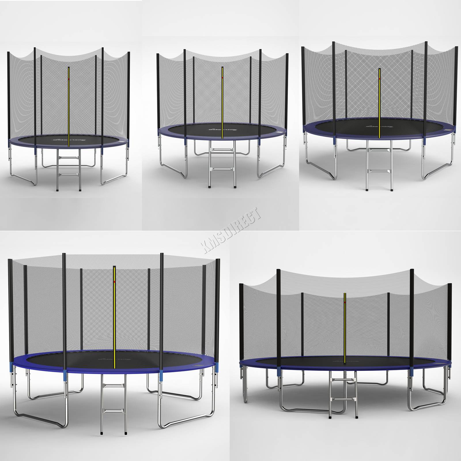 GALACTICA Trampoline Set Round with Safety Net Enclosure Blue