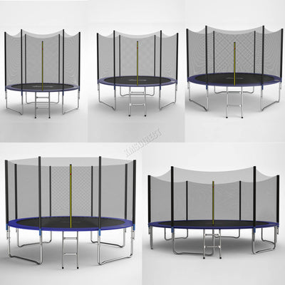 GALACTICA Trampoline Set Round with Safety Net Enclosure Blue