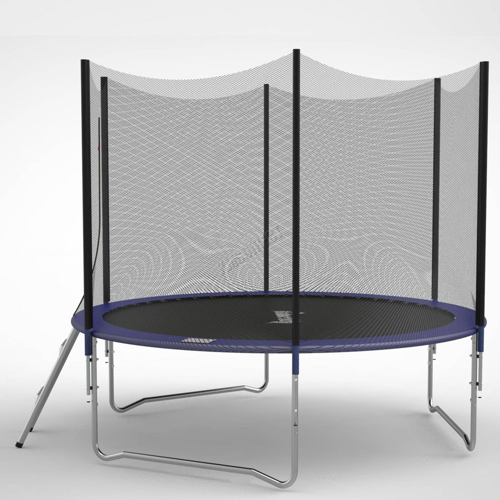 GALACTICA Trampoline Set Round with Safety Net Enclosure Blue