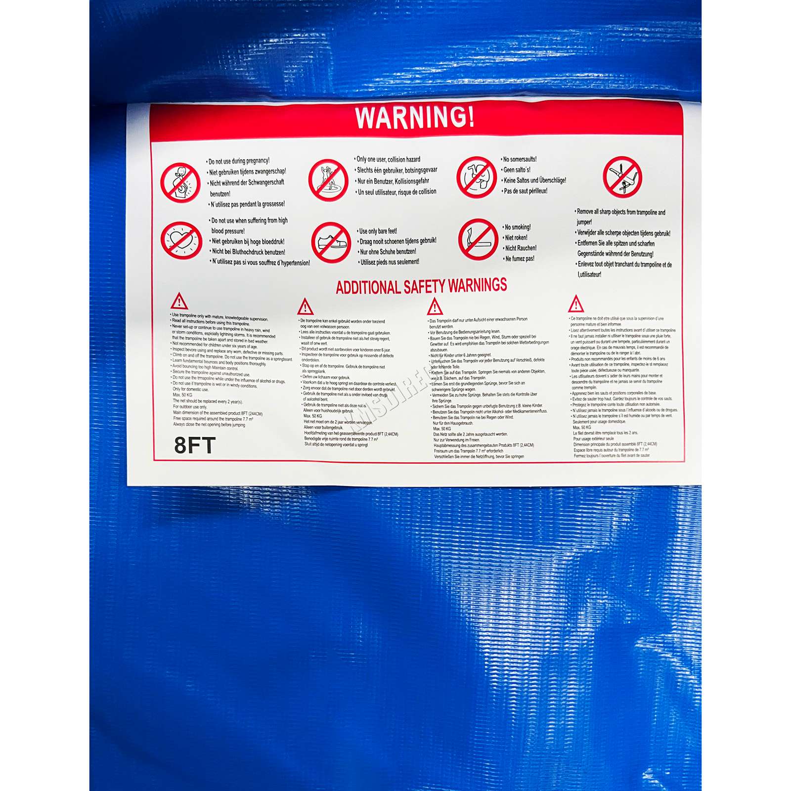 GALACTICA Trampoline Set Round with Safety Net Enclosure Blue