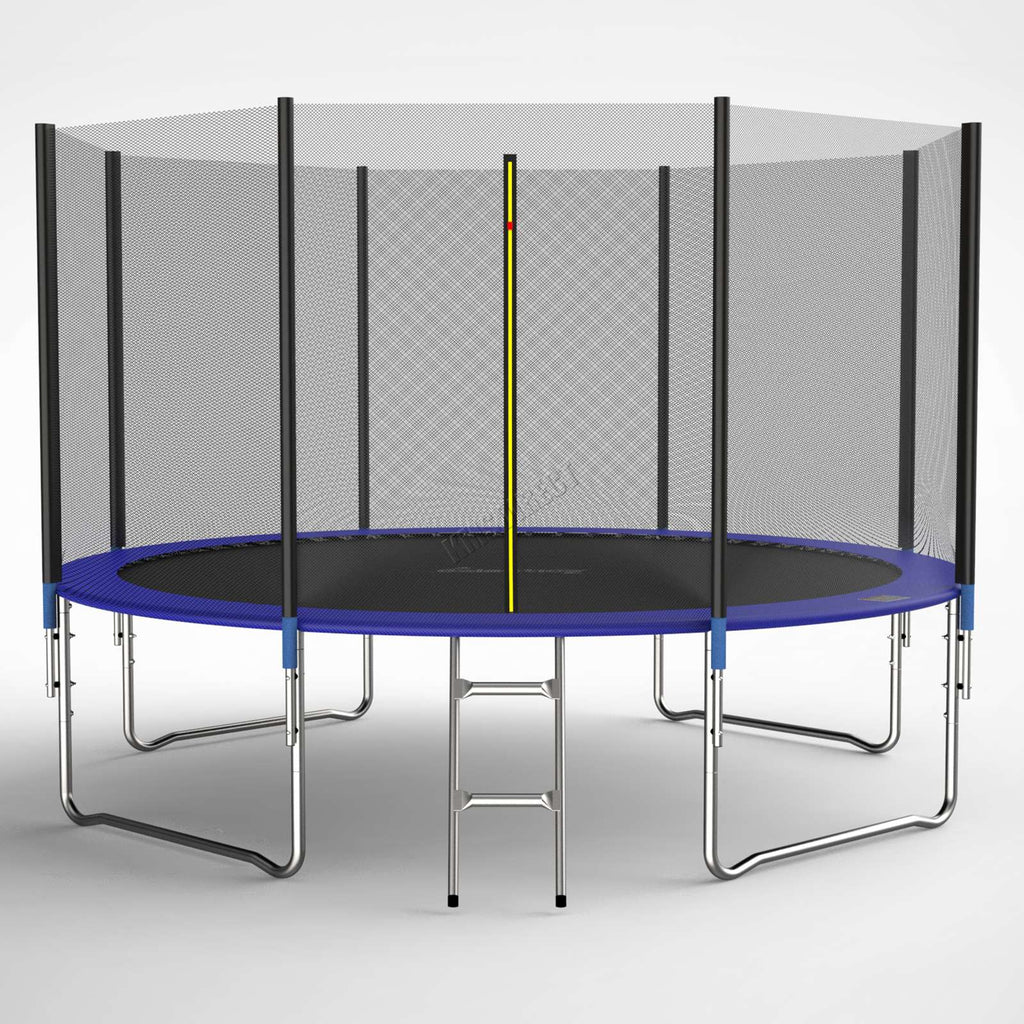 GALACTICA Trampoline Set Round with Safety Net Enclosure Blue