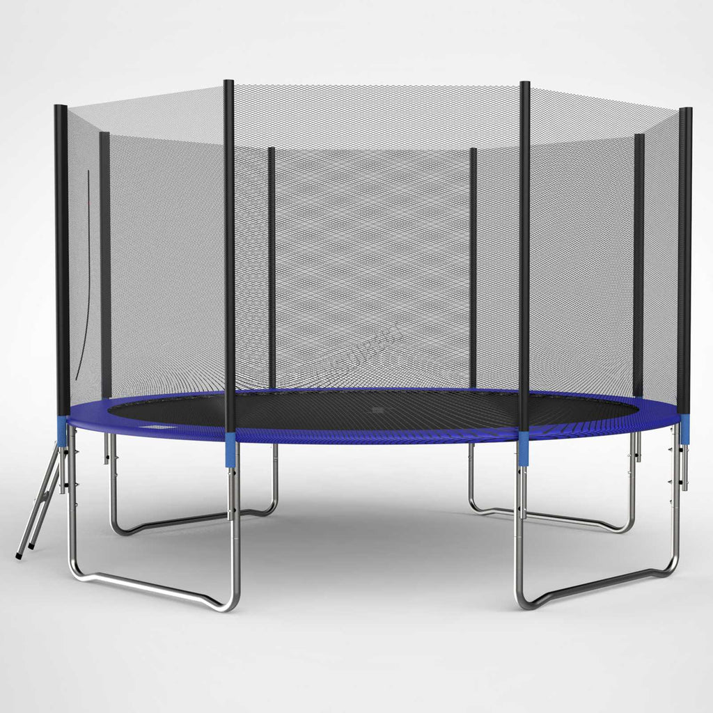 GALACTICA Trampoline Set Round with Safety Net Enclosure Blue