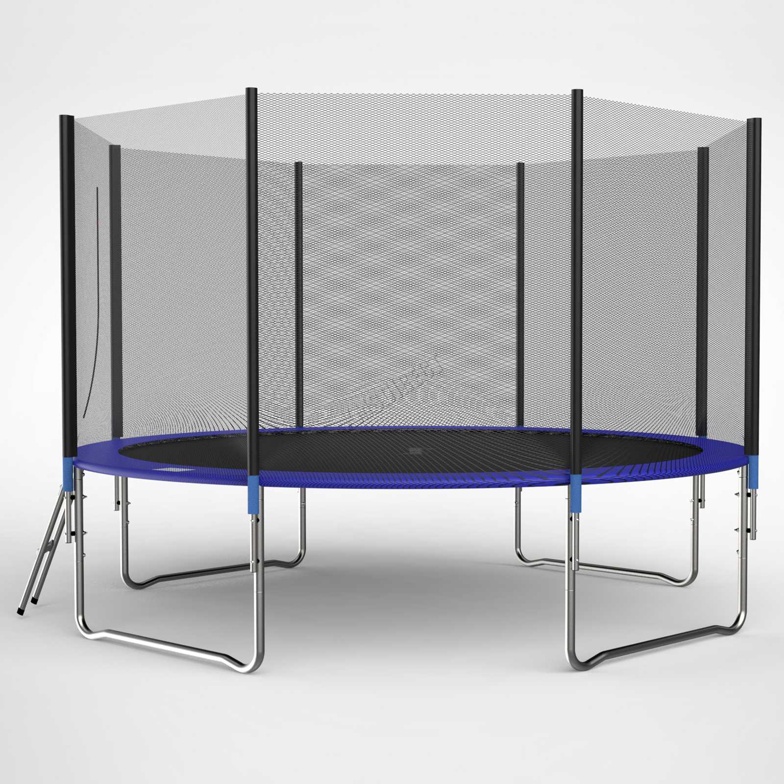 GALACTICA Trampoline Set Round with Safety Net Enclosure Blue