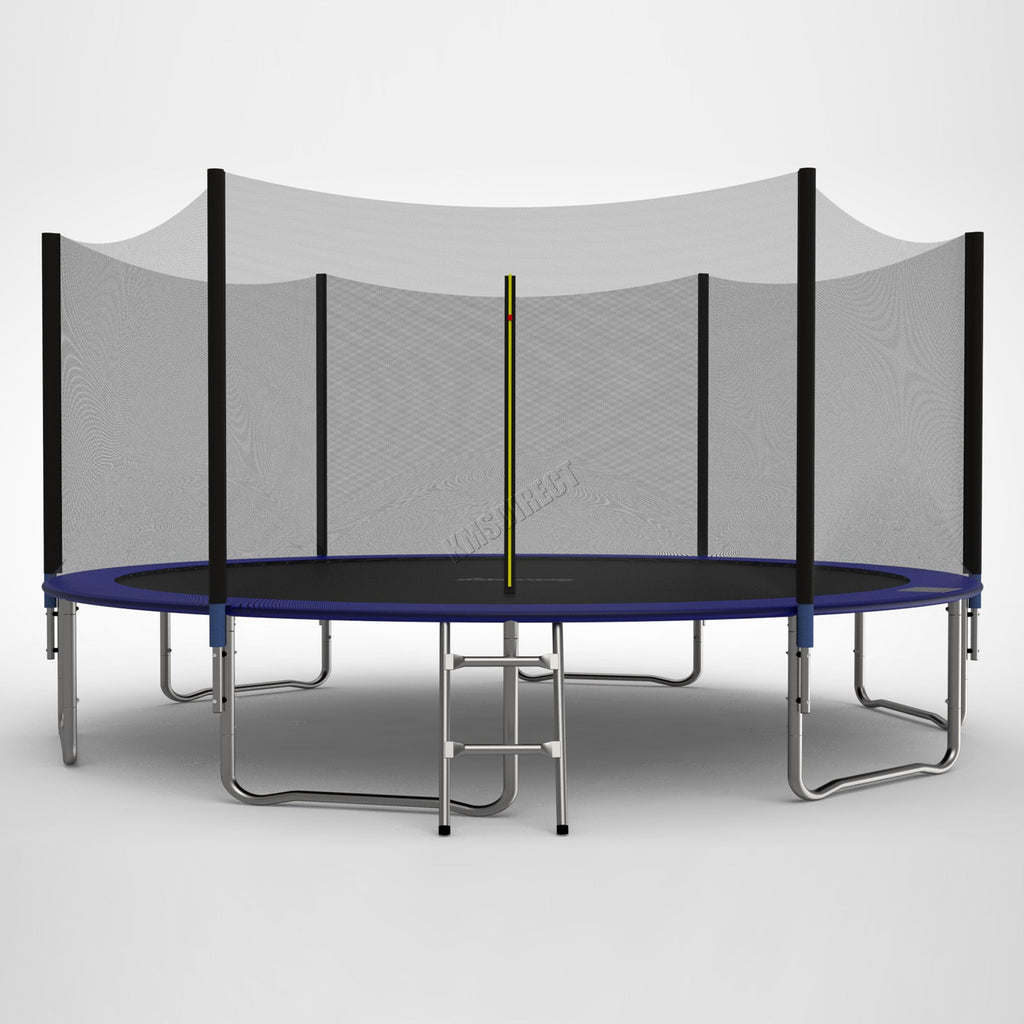 GALACTICA Trampoline Set Round with Safety Net Enclosure Blue