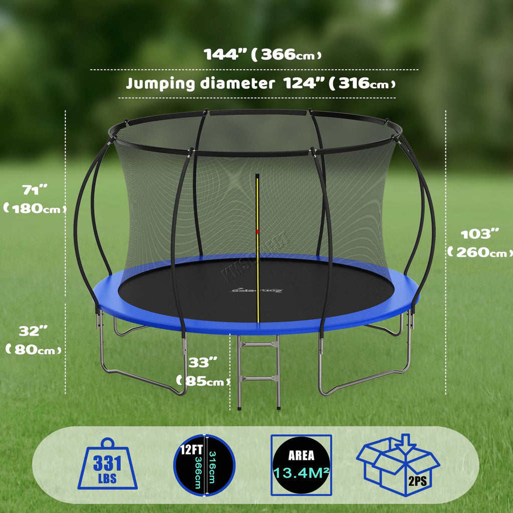 GALACTICA Trampoline Super With Safety Net Enclosure