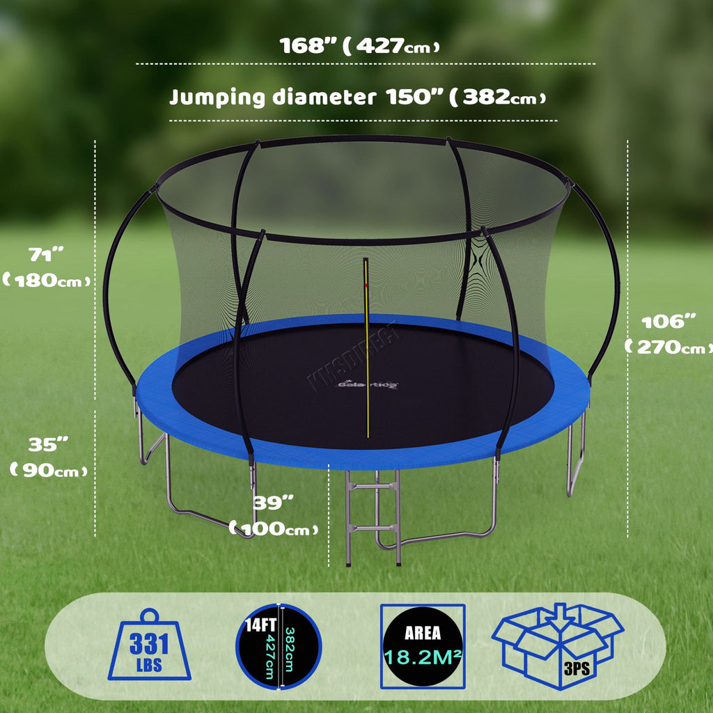 GALACTICA Trampoline Super With Safety Net Enclosure