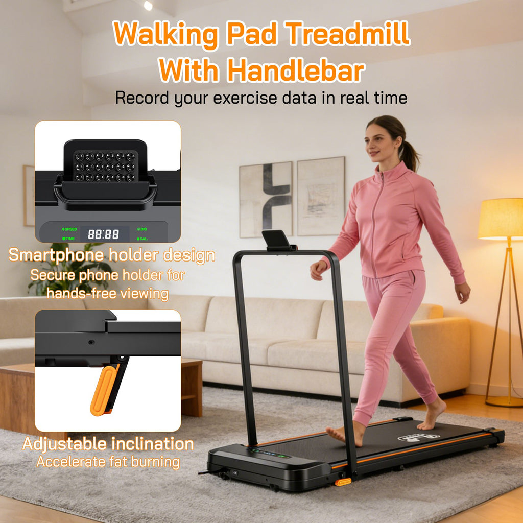 FIT4YOU Treadmills Walking Pad Black