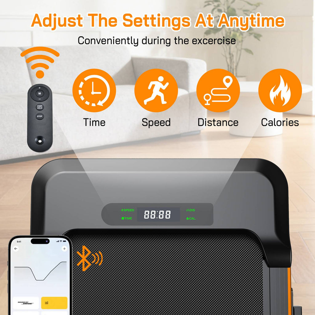 FIT4YOU Treadmills Walking Pad Black