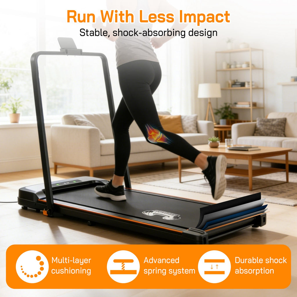 FIT4YOU Treadmills Walking Pad Black