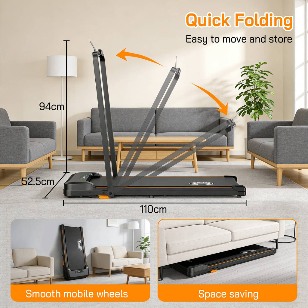 FIT4YOU Treadmills Walking Pad Black