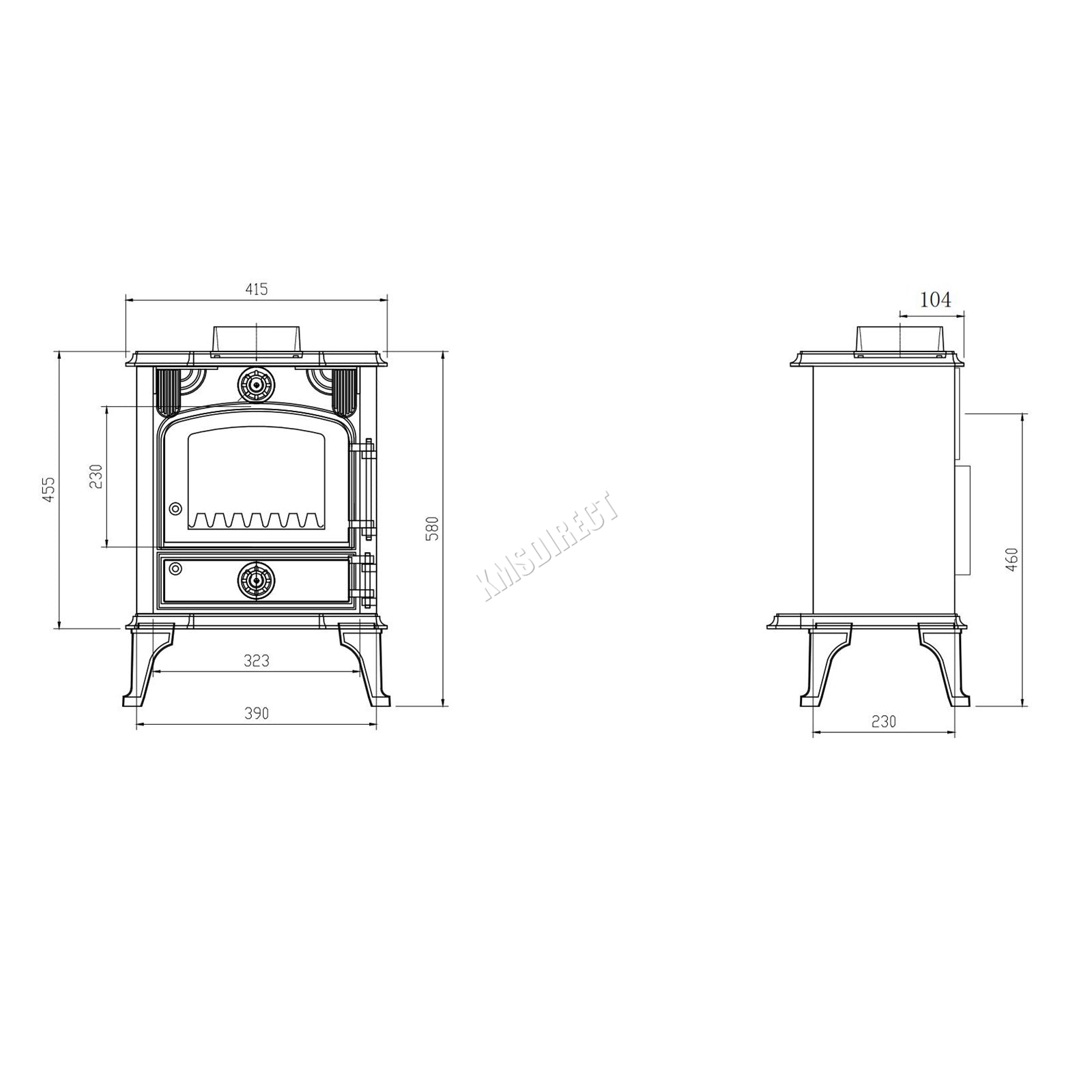 Heatsure Woodburner Stove 5KW